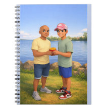 Sharing fries by the lake