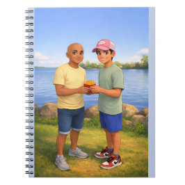 Sharing fries by the lake anteckningsbok