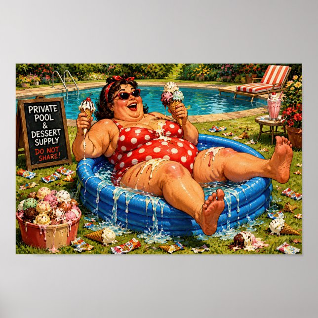 Sharing Is Highly Overrated - Self Denial Cartoon Poster (Framsidan)