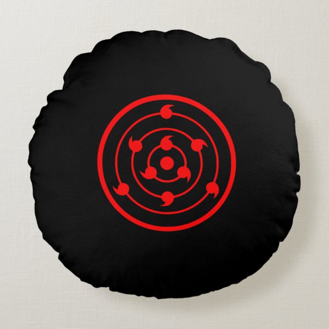 Sharingan Öga Black  Rund Kudde (Framsidan)