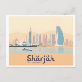 Sharjah UAE Pastel Travel Vykort