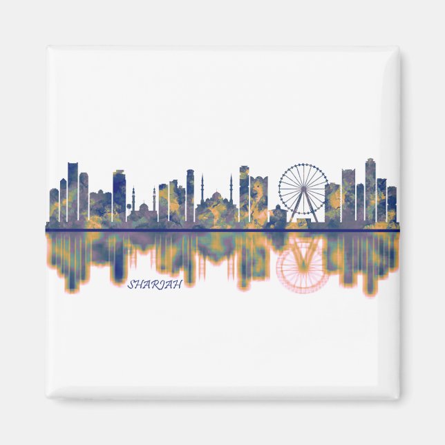 Sharjah UAE Skyline Magnet (Framsidan)