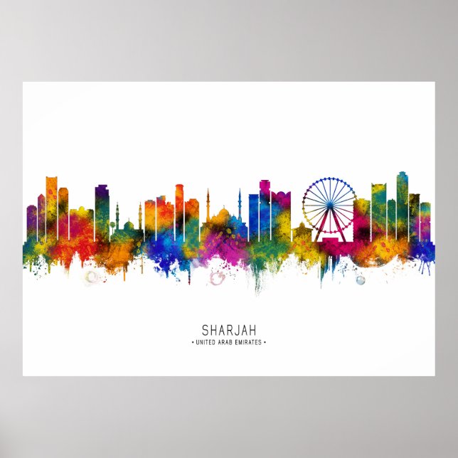 Sharjah UAE Skyline Poster (Framsidan)