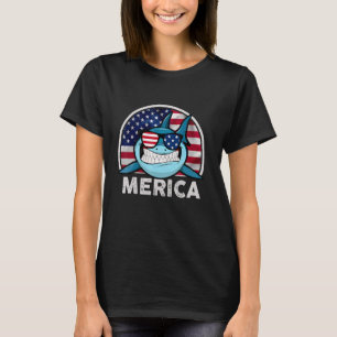 Shark 4:e juli 2011, USA:s fjärde Flagga Independe T Shirt