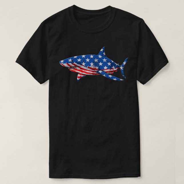 Shark 4:e juli: "Lilla American Patriotic USA" T Shirt (Design framsida)