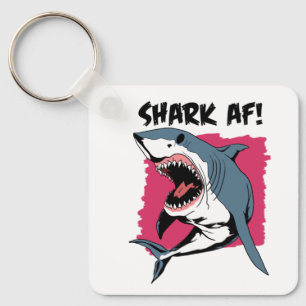 Shark AF! Grafikdesign för Shark Älskare Hajar Nyckelring