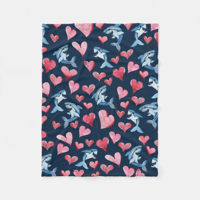 Shark Älskare Fleecefilt (Framsidan)