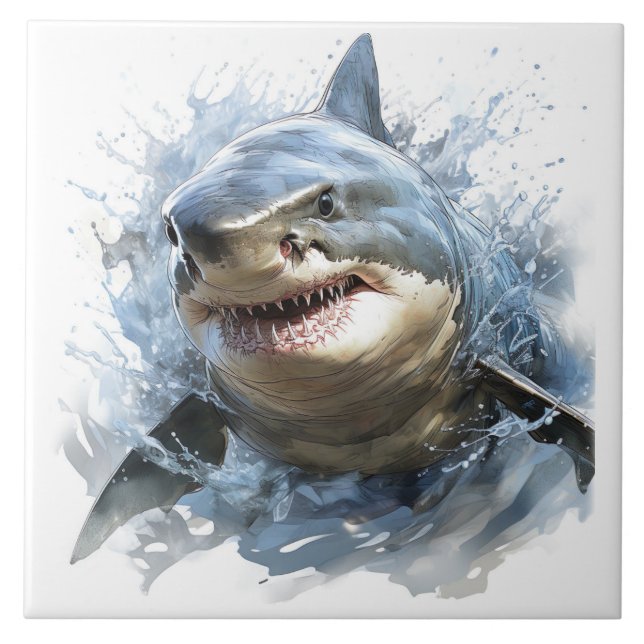 Shark Älskare Kakelplatta (Framsidan)