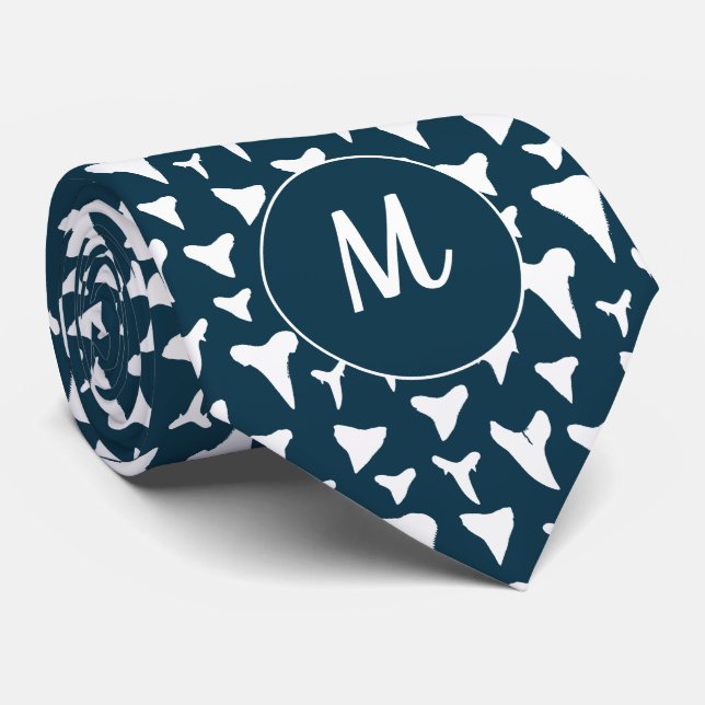 Shark Älskare och Marine Biolog Monogram Teeth Slips (Rullad)