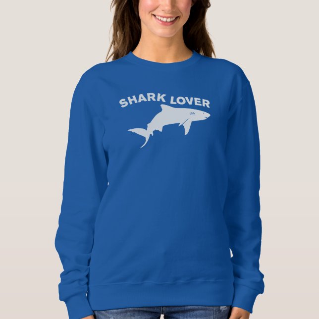 Shark Älskare Sweatshirt T Shirt (Framsida)