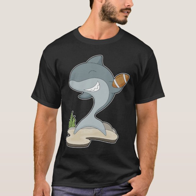 Shark American Football T Shirt (Framsida)