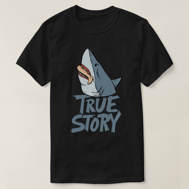 Shark Amputee Joke Leg Prosthetic Design for a Leg T Shirt (Design framsida)