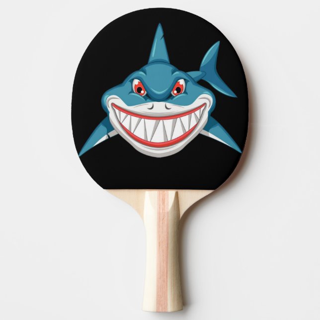 Shark Ansikte, bakgrund Ping Pong Paddle Pingisracket (Framsidan)