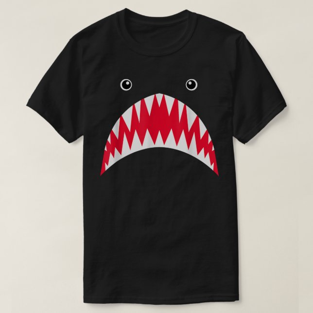 Shark Ansikte T Shirt (Design framsida)