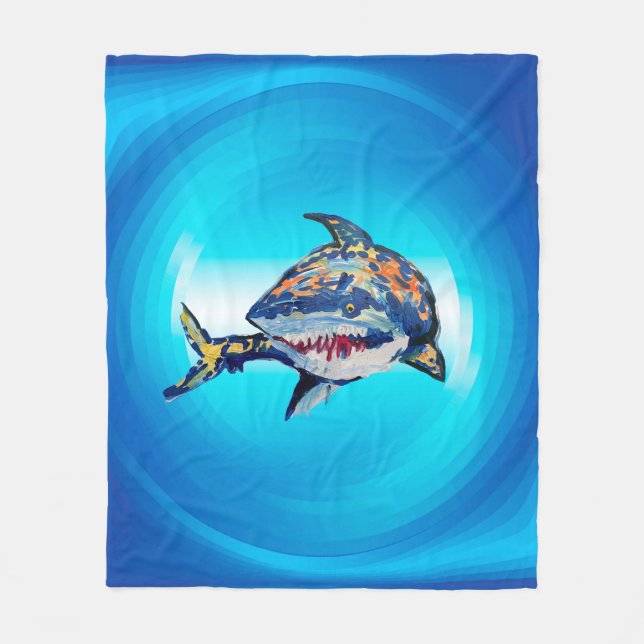 Shark "Art by Kids" Fleecefilt (Framsidan)