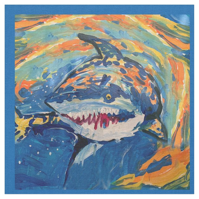 Shark "Art by Kids" Tyg (Närbild)