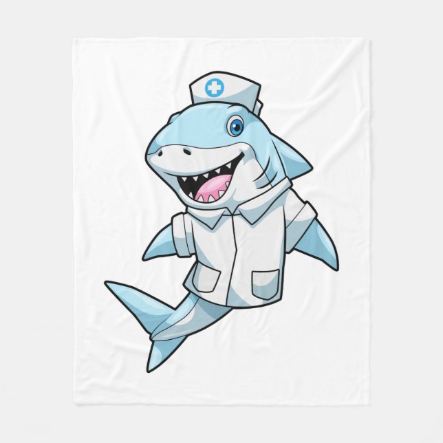 Shark as Nurse with Coat Fleecefilt (Framsidan)