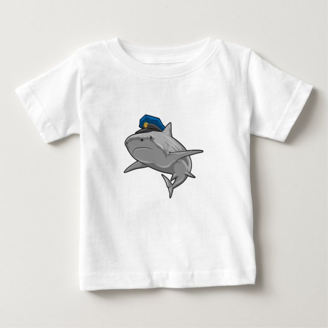Shark as Police officer Police T Shirt (Framsida)