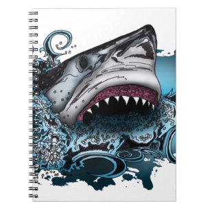 Shark Attack Anteckningsbok Med Spiral