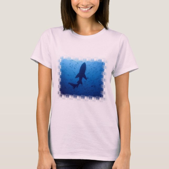 Shark Attack Dam Långärmad T-Shirt (Framsida)