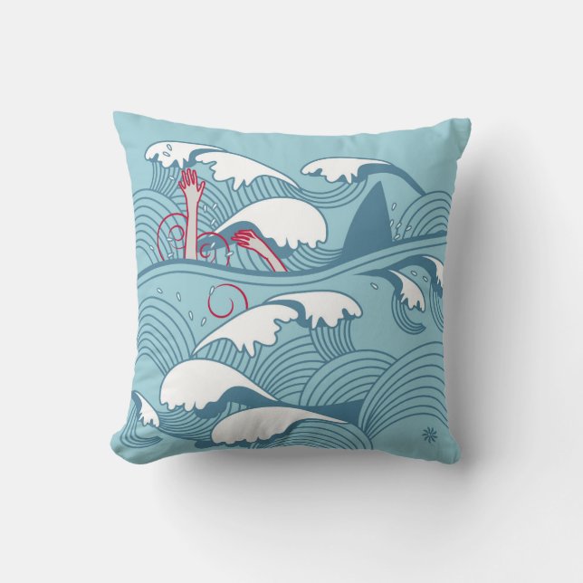 "Shark Attack" Dekorativ kudde (Framsida)