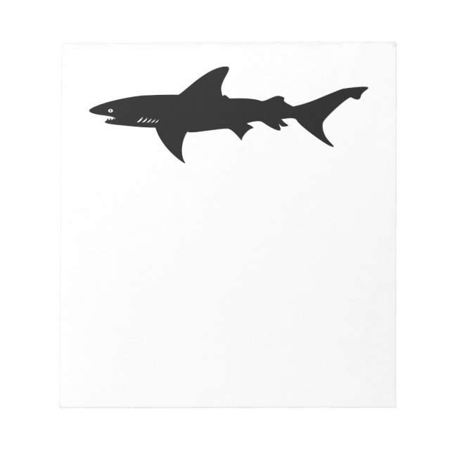 Shark Attack - Dölj med Eleganten Sharks Black Anteckningsblock (Framsida)