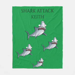 "SHARK ATTACK" fleece filet & personlig namn.