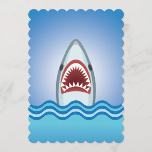 Shark Attack Funny Boat Party-inbjudningar Inbjudningar