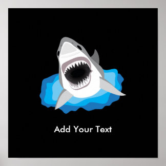 Shark Attack - lägg till din egen fantastiska rubr Poster