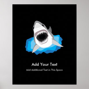 Shark Attack - lägg till din egen fantastiska rubr Poster