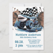 Shark Attack Monster Lastbil Birthday Bash