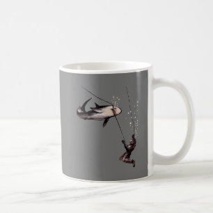 Shark Attack på en Vintage Helmet Diving Diver URM Kaffemugg