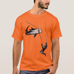 Shark Attack på en Vintage Helmet Diving Diver URM T Shirt