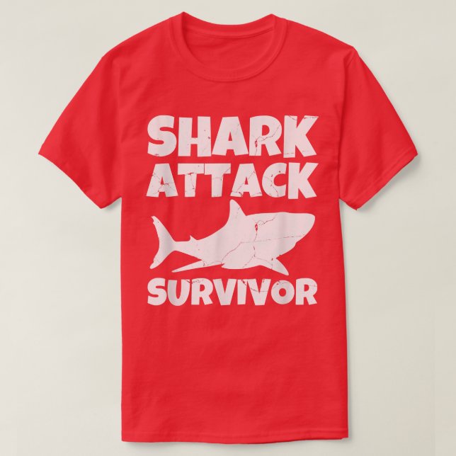 Shark Attack Survivor Grunge  T Shirt (Design framsida)