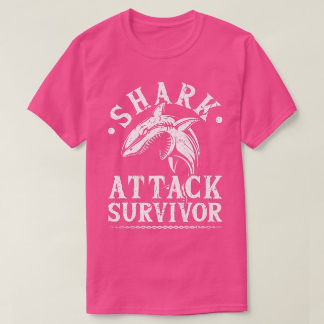 Shark Attack Survivor Support Swimmer Surfer T Shirt (Design framsida)