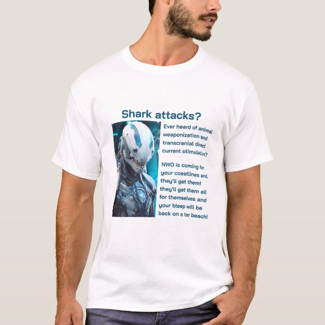Shark Attack (v2-ljus) T-Shirt (Framsida)