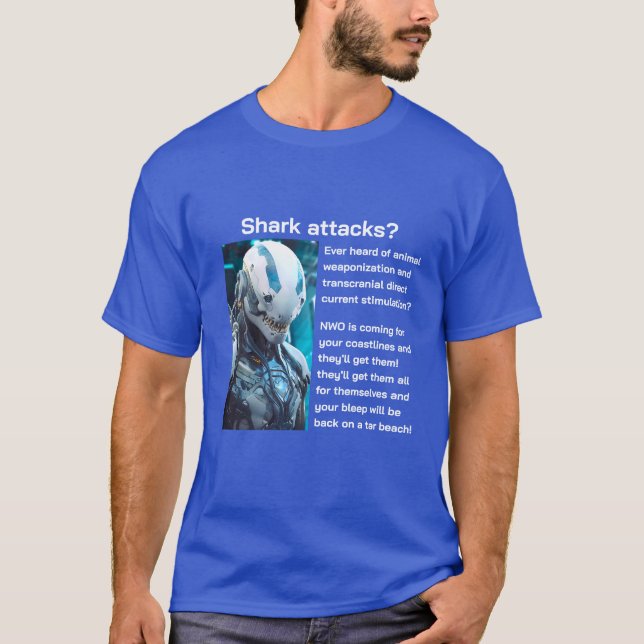 Shark Attack (v2-mörk) T-Shirt (Framsida)