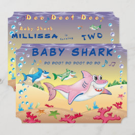Shark 🦈 Baby Coola Fab Fantastisk Birthday Ocean Inbjudningar