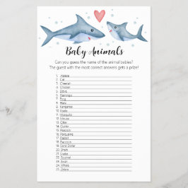 Shark Baby Shower Baby djur Game Flyer