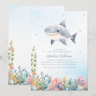 Shark Baby Shower Inbjudningar