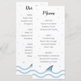 Shark Baby Shower-meny med Shark Fin & Bubbles Meny