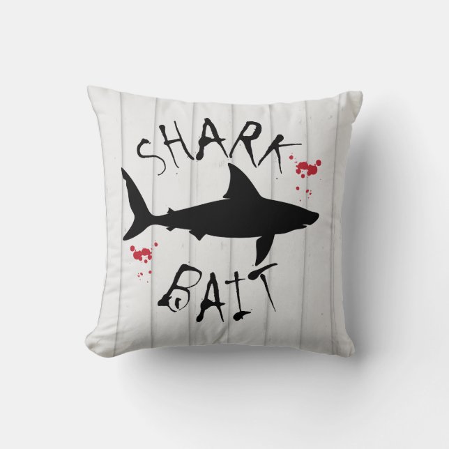 Shark Bait Underbar White Shark Attack Funny Kudde (Framsida)