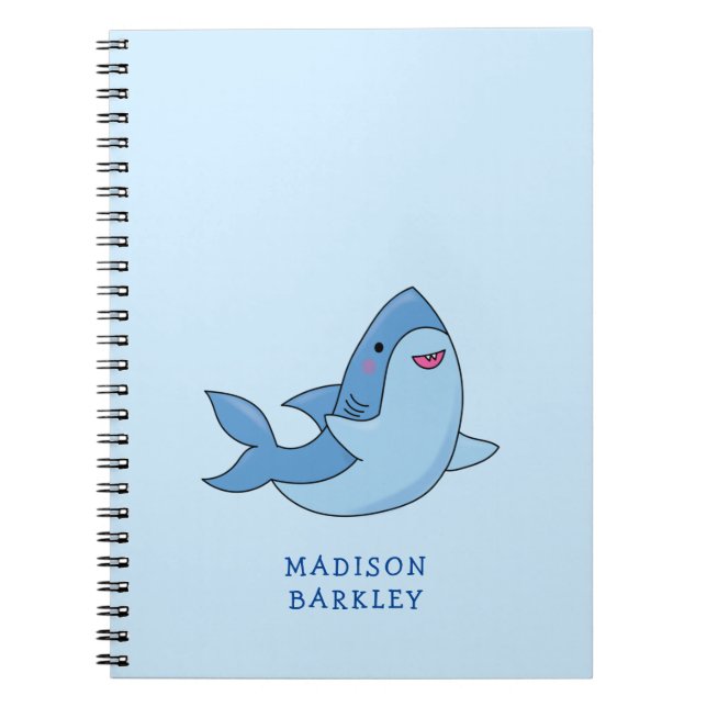 Shark Barn Cute Kawaii bärbar dator Anteckningsbok (Framsidan)