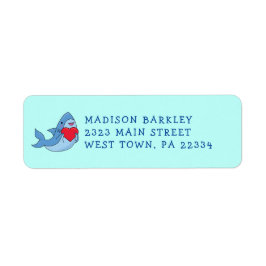 Shark Barn Cute Kawaii Return Address Label Returadress Etikett