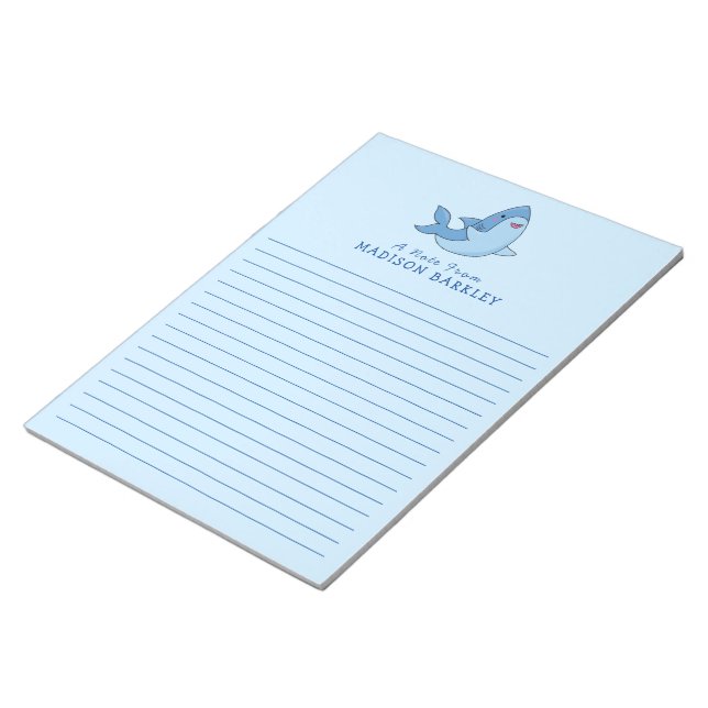 Shark Barn Cute Kawaii Stationary Anteckningsblock (Vinklad)