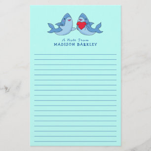 Shark Barn Cute Kawaii Stationery Brevpapper
