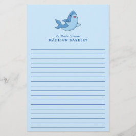 Shark Barn Cute Kawaii Stationery Brevpapper