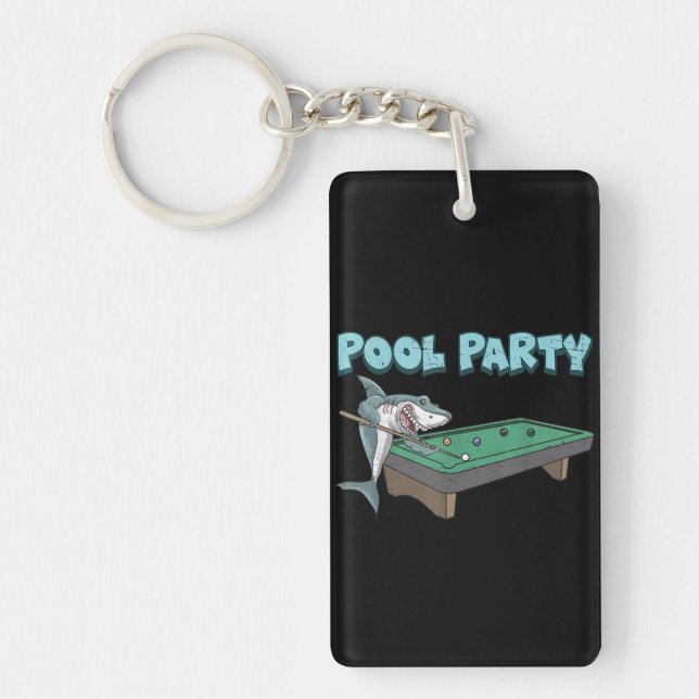 Shark Bassäng Party Pun Billiard Sommarbeach Bassä Nyckelring (Framsidan)