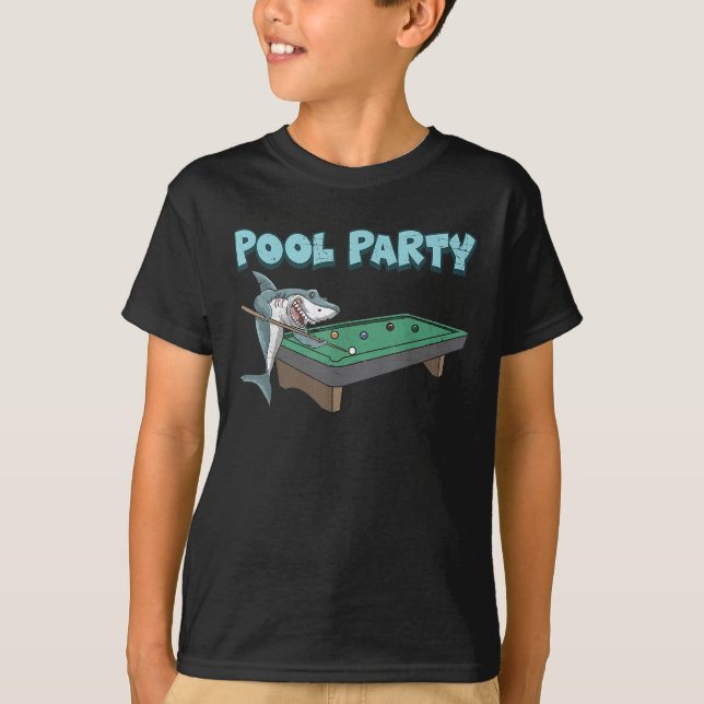 Shark Bassäng Party Pun Billiard Sommarbeach Bassä T Shirt (Framsida)
