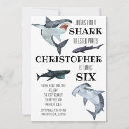 Shark Bassäng Swiming Födelsedagsfest inbjudan